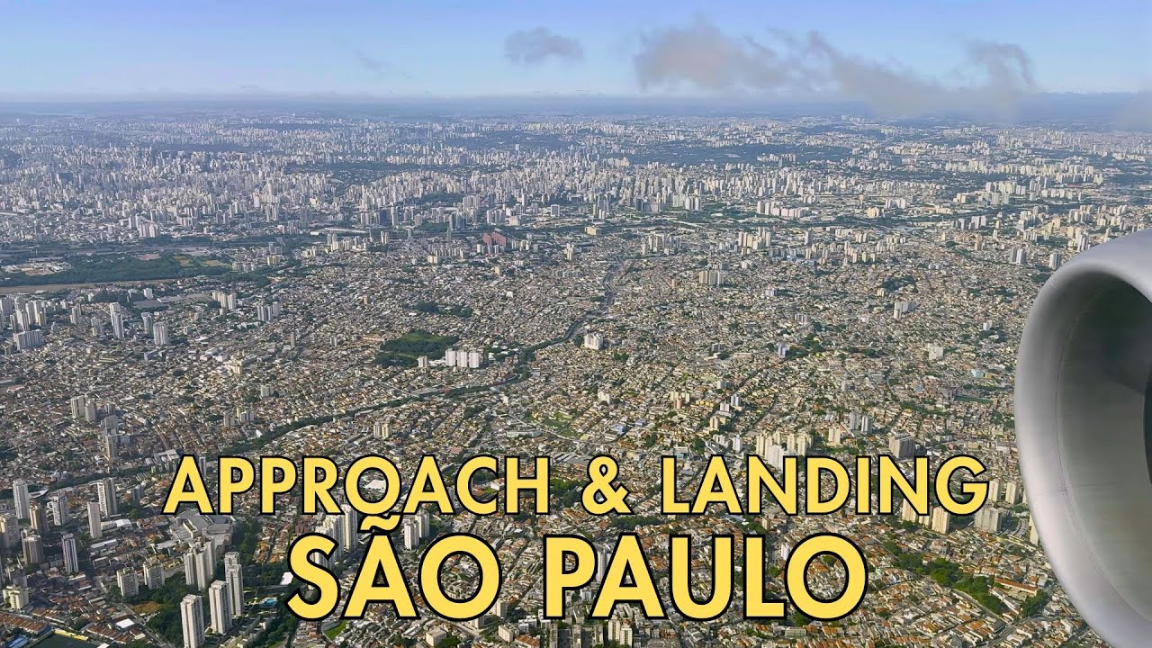 City views from the aircraft approaching São Paulo GRU